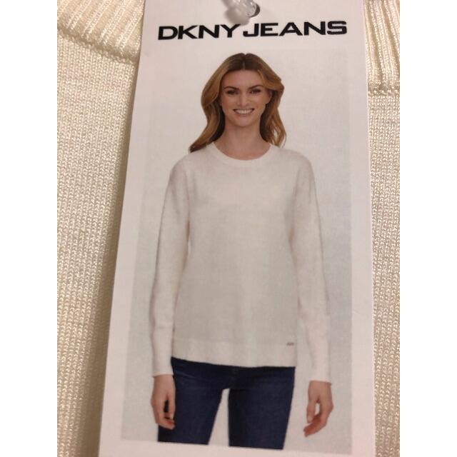 DKNY(ダナキャランニューヨーク)のDKNY JEANS(ダナ・キャラン)薄手ニットセーター　ブラック・ホワイト レディースのトップス(ニット/セーター)の商品写真