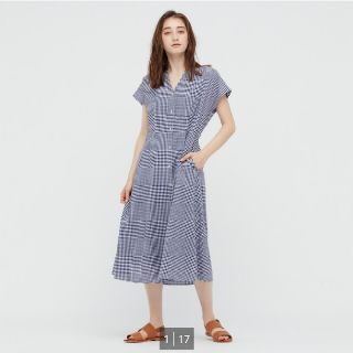 ユニクロ(UNIQLO)の新品未使用　タグ付き　ユニクロ　レーヨンローンフレアワンピース　ワンピース(ロングワンピース/マキシワンピース)