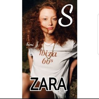 ザラ(ZARA)のZARA　(S　レッド)　テキストTシャツ　ロゴTシャツ(Tシャツ(半袖/袖なし))