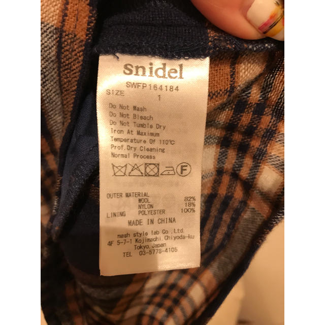 SNIDEL(スナイデル)のウールチェックスカートパンツ レディースのスカート(ミニスカート)の商品写真