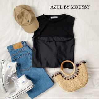 アズールバイマウジー(AZUL by moussy)の《AZUL BY MOUSSY》ビスチェバックリボンTシャツ　夏トップス(Tシャツ(半袖/袖なし))