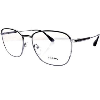 プラダ(PRADA)の【新品】プラダ メガネ メタル フレーム スクエア シルバー グレー PRADA(サングラス/メガネ)