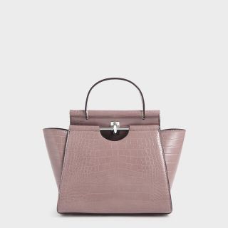 チャールズアンドキース(Charles and Keith)のチャールズアンドキース　クロックエフェクト トラペーズトップハンドルバッグ(ショルダーバッグ)