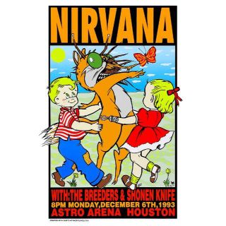 Nirvana ニルヴァーナ Houston 1993 コンサートポスター (印刷物)