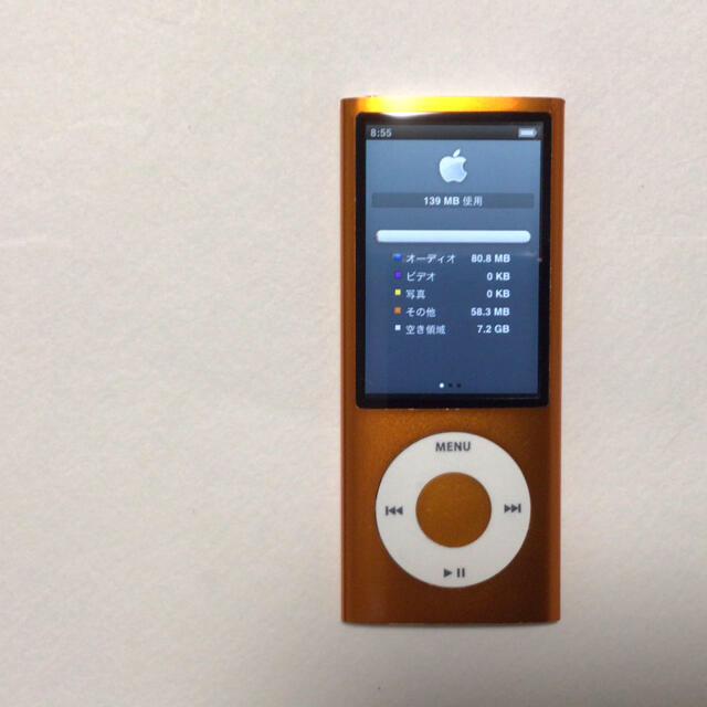 Apple(アップル)のiPod nano 5世代　８GB オレンジ-2 ケース換装 スマホ/家電/カメラのオーディオ機器(ポータブルプレーヤー)の商品写真