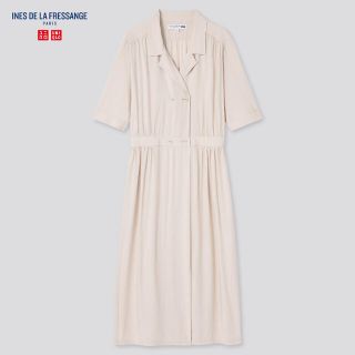 ユニクロ(UNIQLO)のユニクロ　レーヨンオープンカラーワンピース(ロングワンピース/マキシワンピース)