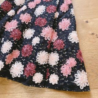 TOCCA - 新品 トッカ ワンピース 花刺繍 ドレス 黒 ピンク花 サイズ0