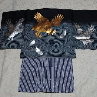 (新品)  七五三  男児  ポリ  四つ身着物  アンサンブル 袴付き(和服/着物)