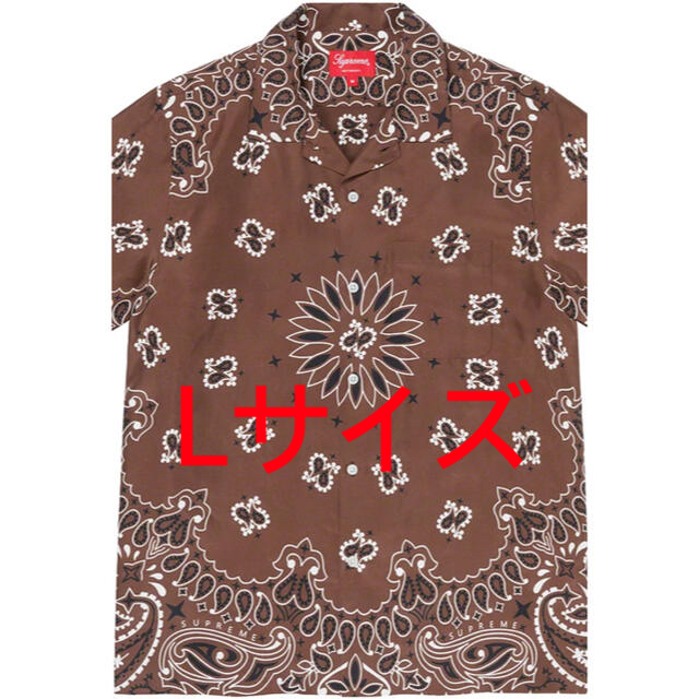 supreme シュプリーム Bandana Silk S/S Shirt L