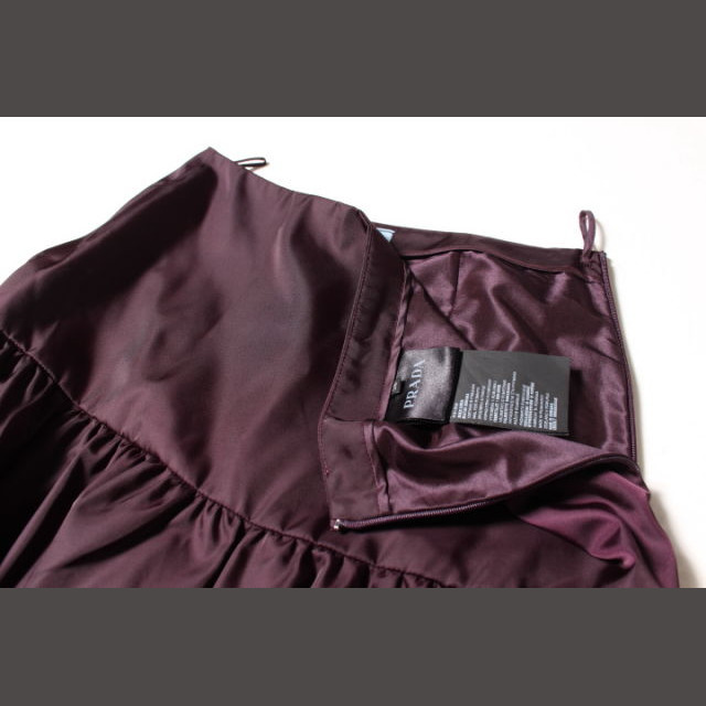 PRADA(プラダ)のプラダ PRADA スカート フレア ミニ ギャザー 38 紫 パープル /hn レディースのスカート(ミニスカート)の商品写真