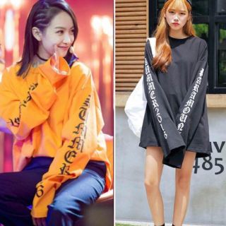 新品★色指定可！韓国腕プリントロングTシャツ ヨンベ、登坂着用モデル(Tシャツ(長袖/七分))