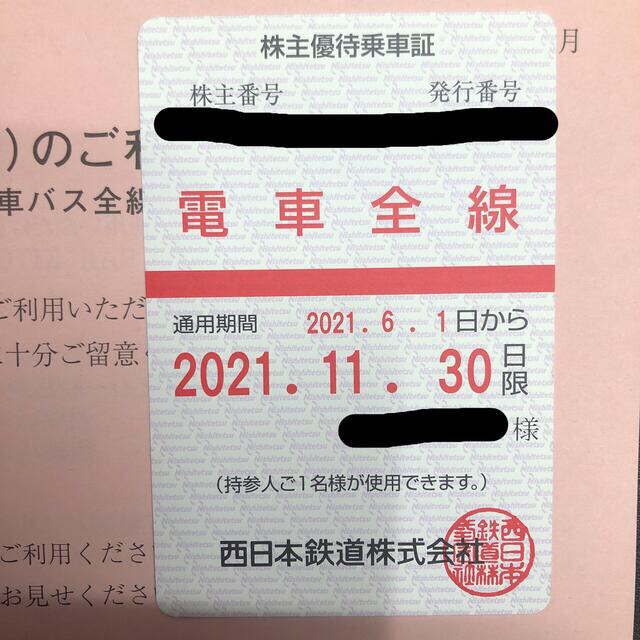 最新版】週末限定値下げ☆西鉄電車 株主優待乗車証 電車 2021.6.1 ...