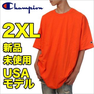 チャンピオン(Champion)の【新品】チャンピオン Tシャツ 2XL オレンジ メンズ 無地 半袖(Tシャツ/カットソー(半袖/袖なし))