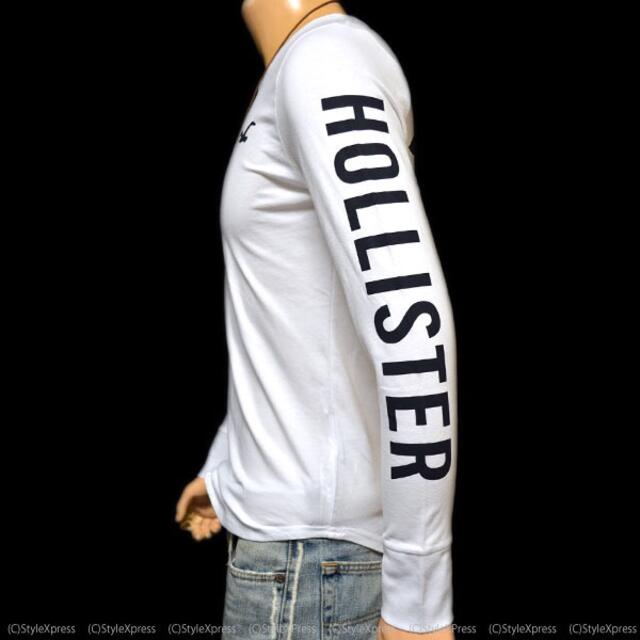 Hollister(ホリスター)の新品 ホリスター 白 S 背中カモメ 袖ロゴ ロンT アバクロ メンズのトップス(Tシャツ/カットソー(七分/長袖))の商品写真