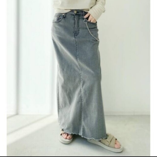 GOOD GRIEF DENIM LONG SK with Chain◇36