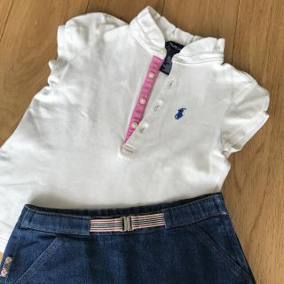 ラルフローレン(Ralph Lauren)のラルフ　ポロシャツ　白　半袖　4t 110 ✴︎プチマイン バーバリー も✴︎(Tシャツ/カットソー)