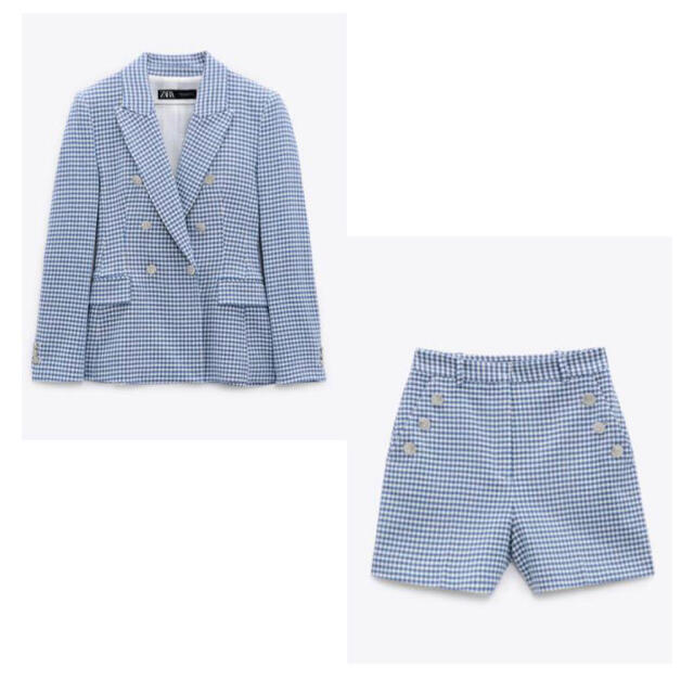 ZARA ザラ チェックテーラードジャケット パンツ セットアップ(S ...