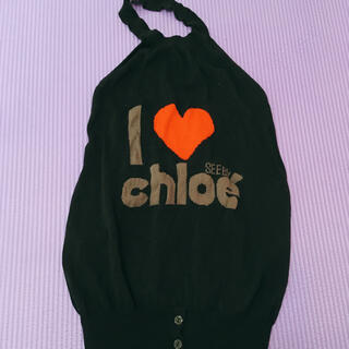 シーバイクロエ(SEE BY CHLOE)のクロエ　ホルダーネック　トップス　美品　40(Tシャツ(半袖/袖なし))