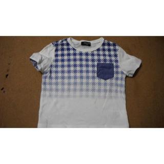 コムサイズム(COMME CA ISM)のCOMME CA ISM コムサイズム 青白チェック 半袖Tシャツ 100(Tシャツ/カットソー)
