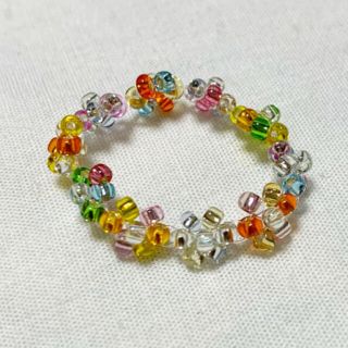 ディーホリック(dholic)のハンドメイド　カラフルビーズリング💖おまけリング付き(リング)