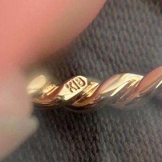 K18 リング Avaron 4号 ピンキーリング ツイスト スパイラル