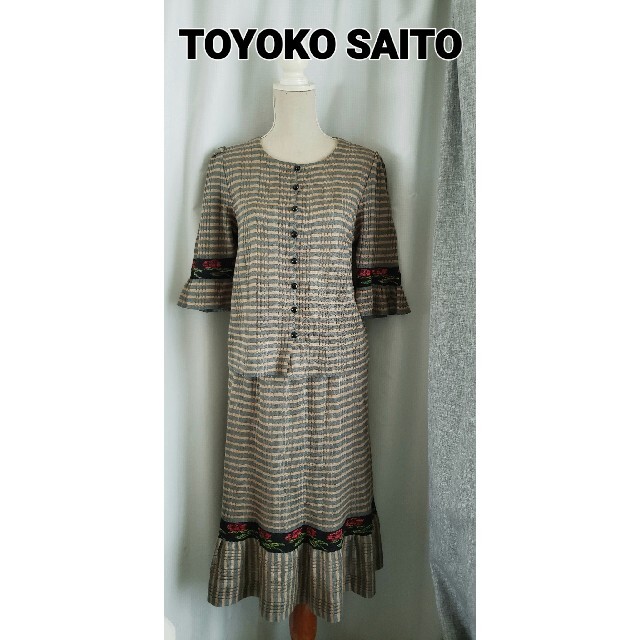 未使用品レベル　Toyoko Saito 作品ルーム　大人可愛いニットスーツ