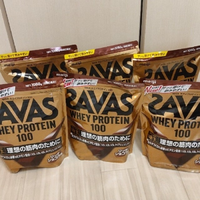 SAVAS(ザバス)の【新品・未開封】SAVAS ホエイプロテイン100×6袋　リッチショコラ 食品/飲料/酒の健康食品(プロテイン)の商品写真