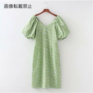 ザラ(ZARA)の🍀5月新作🍀4310◆green グリーン 花柄 ワンピース(ひざ丈ワンピース)