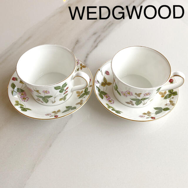 【美品】WEDGWOOD ウェッジウッド/ワイルドストロベリー カップ&ソーサ