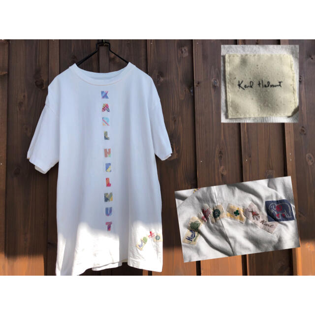 Karl Helmut(カールヘルム)のkarlhelmut カールヘルム　アップリケ　tシャツ pink house メンズのトップス(Tシャツ/カットソー(半袖/袖なし))の商品写真