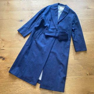 ジユウク(自由区)の新品　自由区　DOUBLE FACE LINEN　コート　青系　サイズ36　Ｓ(ロングコート)