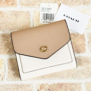 コーチ(COACH)の未使用 コーチ COACH ☆ レザー 折財布 バイカラー 三つ折り財布(財布)