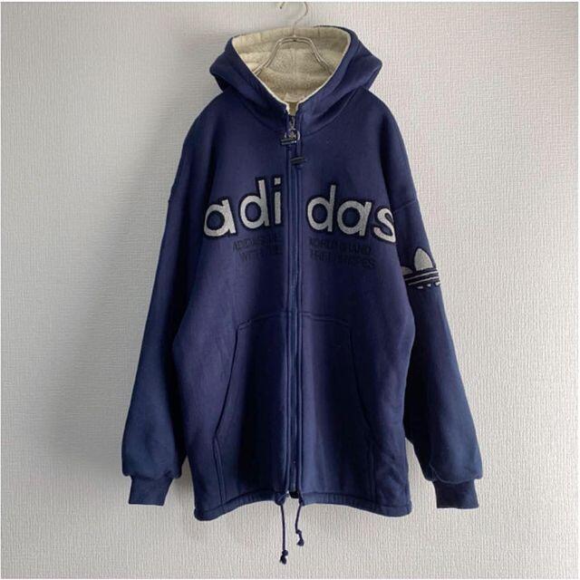 adidas - デサント製 アディダス ボアパーカー M 裏キルティング