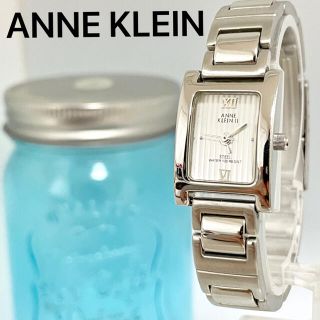 アンクライン(ANNE KLEIN)の47 アンクライン時計　レディース腕時計　スクエア　ホワイト　シルバー(腕時計)