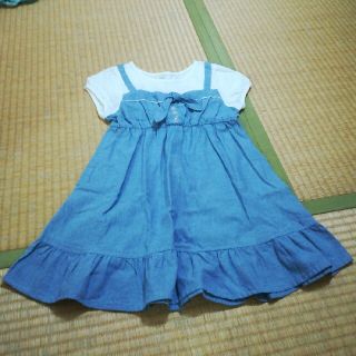 イオン(AEON)の重ね着風チュニックワンピース　女の子(ワンピース)