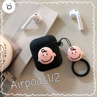 AirPods 1/2ケース カバー(ヘッドフォン/イヤフォン)