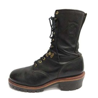 チペワ(CHIPPEWA)のチペワ ワークブーツ 編み上げ レースアップ レザー 11D 29cm 黒(ブーツ)