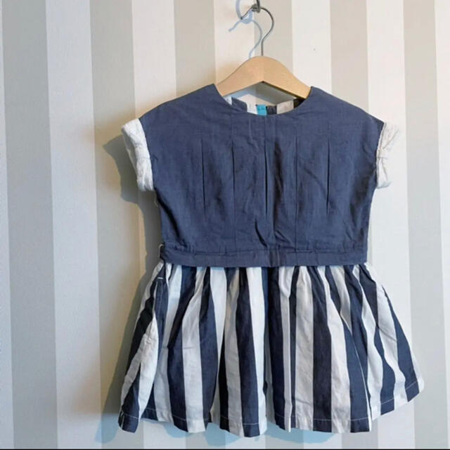 F.O.KIDS(エフオーキッズ)の【アプレレクール】ストライプワンピース 80 キッズ/ベビー/マタニティのベビー服(~85cm)(ワンピース)の商品写真