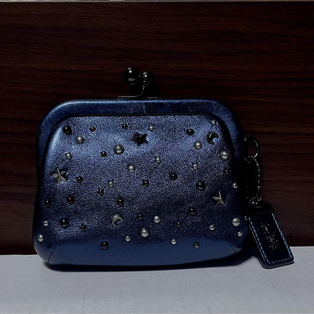 COACH KIKO キスロック コインパース メタリックダークブルー