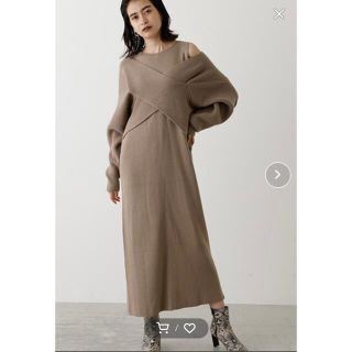 アズールバイマウジー(AZUL by moussy)の【新品未使用/送料込み】アズールバイマウジー　ツイストレイヤードワンピース(ロングワンピース/マキシワンピース)