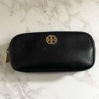 TORY BURCH トリーバーチ　ポーチ　レザー　革　革　ネイビー