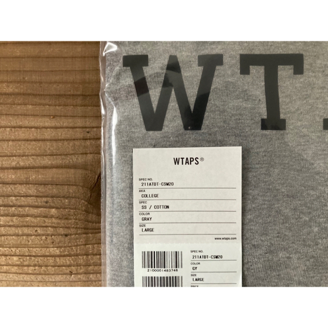 メンズ21SS WTAPS COLLEGE SS TEE GRAY Lサイズ