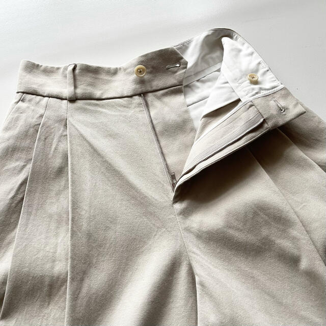 美品 19SS マーガレットハウエル コットンタックワイドキュロット