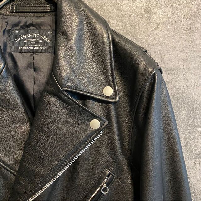 ダブルライダースジャケット ユナイテッドアローズ グリーンレーベル