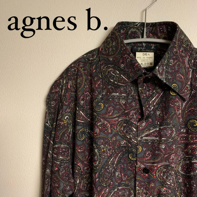 【美品】agnes b. アニエスベー　ペイズリー　総柄　シャツ