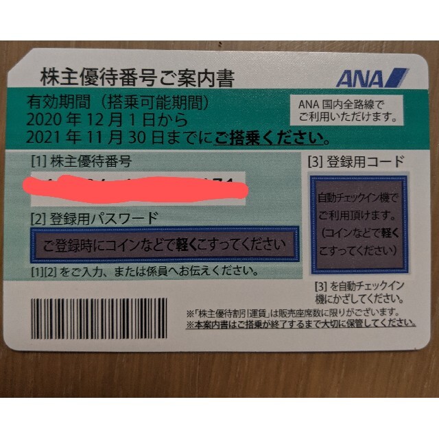 ANA(全日本空輸)(エーエヌエー(ゼンニッポンクウユ))のANA　株主優待券 チケットの優待券/割引券(その他)の商品写真