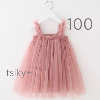 チュールドレス　ピンク　100 チュールワンピース　キッズドレス(ワンピース)