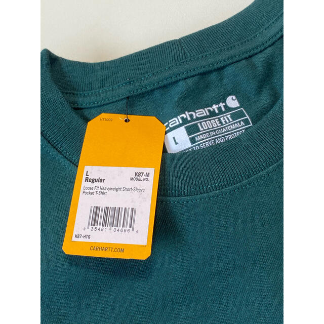 carhartt(カーハート)の新品 Carhartt カーハート 半袖 Tシャツ 緑 グリーン 無地 L メンズのトップス(Tシャツ/カットソー(半袖/袖なし))の商品写真