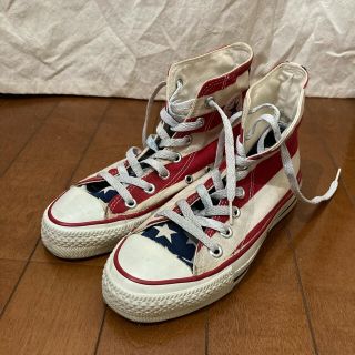 コンバース(CONVERSE)のコンバース オールスター 星条旗柄 ハイカット サイズ3 アメリカ製(スニーカー)