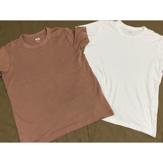 UNIQLO(ユニクロ)のUNIQLO Tシャツ（白•茶） レディースのトップス(Tシャツ(半袖/袖なし))の商品写真